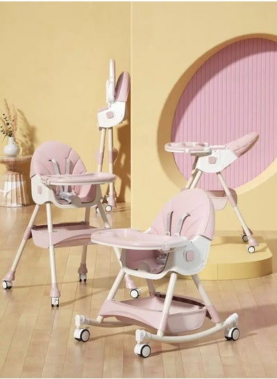 Buy Adjustable Multifunctional Portable Foldable Dining Highchair With Removable Tray in Saudi Arabia