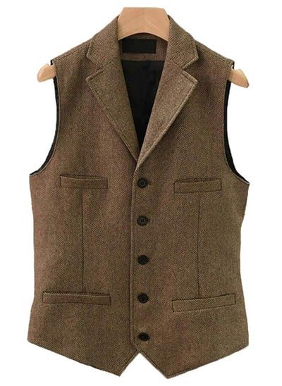 Buy New Fashionable Herringbone Patterned Suit Vest in UAE