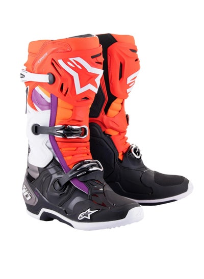 اشتري Alpinestars Tech 10 Boots Black Red Orange Fluro في الامارات