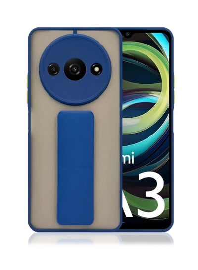 Buy Case Cover For Xiaomi Redmi A3 - With Raised Edges To Protect The Camera - With Magnetic Hand Grip 3 in 1 Blue in Saudi Arabia