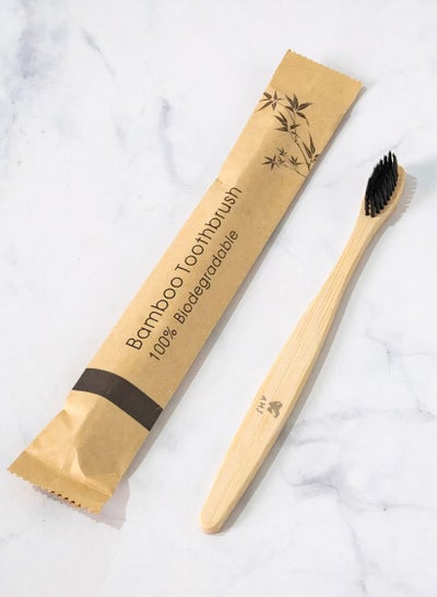 Buy Biodegradable Eco-Friendly Natural Bamboo Toothbrush (Medium) in UAE
