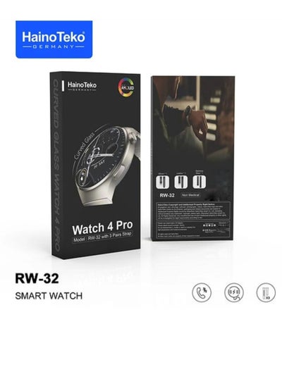 Buy Haino Teko RW32 Smart Watch HD IPS Amoled Screen,Curved Glass With 3 Straps Silicone And Stainless Steel And Leather in Saudi Arabia