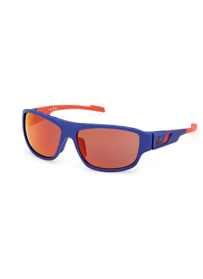 اشتري Men's Mirrored Navigator Shape Plastic Sunglasses SP004591L61 - Lens Size: 61 Mm - Matte Blue في الامارات