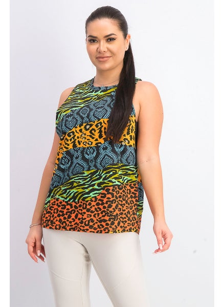 اشتري Women Animal Print Top, Green Combo في الامارات