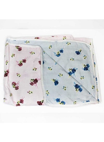 Buy Blue & Pink Print Reversible Baby Dohar in UAE