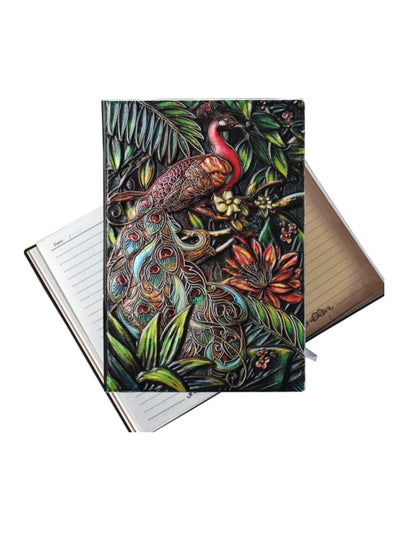 اشتري Embossed Leather Journal Writing Notebook, Antique Peacock Leather Journal Notebook Writing Notebook A5 Decoration Book Retro Hardcover Diary for Women Men Gifts في الامارات