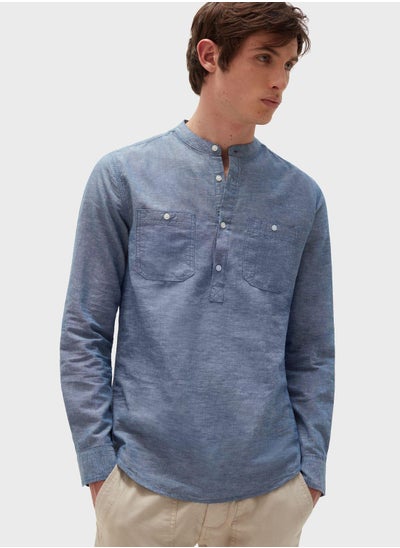 Buy Grandad Collar Regular Fit Shirt in UAE