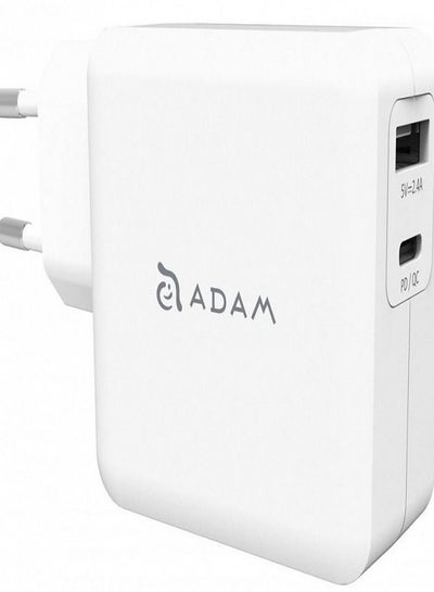 Buy ADAM ELEMENTS Omnia F2 USB C Pd 3.0 Fast Wall Charger 30W White in Egypt