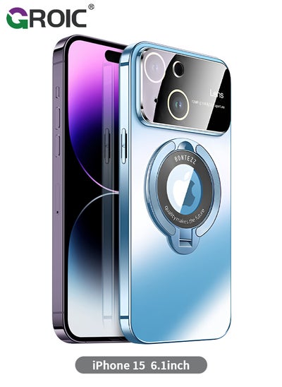 Buy For iPhone 15 Pro Case with Magnetic Invisible Stand, Compatible with MagSafe, Official Color Match for iPhone, Phone Cover with Lens Protection,iPhone 15 Pro 6.1'' Shockproof Phone Shell in UAE