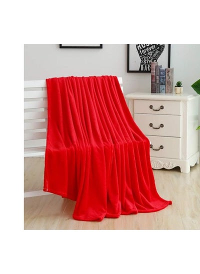 Buy PIONEER SILKY SOFT FLANNEL RED BLANKET 200 X 220 CM in UAE