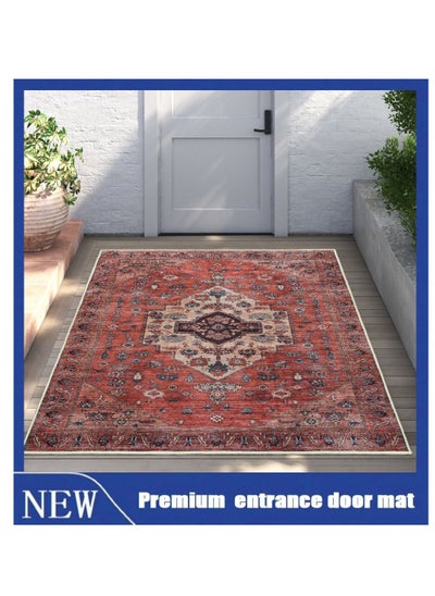 Buy Vintage Bohemian  Door Mat Entryway Runner Area Rugs, Stain Resistant Non-Slip Front Entrance Carpet for Indoor Living Room Kitchen in Saudi Arabia