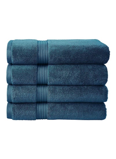 اشتري 4-Piece 100% Combed Cotton 550 GSM Quick Dry Highly Absorbent Thick Soft Hotel Quality For Bath And Spa Bathroom Towel Set 70x140cm في السعودية