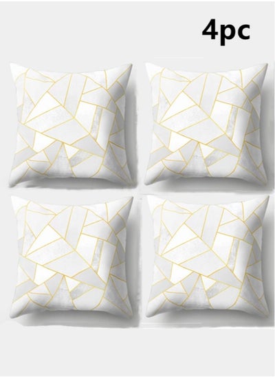 اشتري 4-Piece Home Decorative Pillow Covers Plush Throw Pillow Cover Off-White 45x45 Centimeter في الامارات