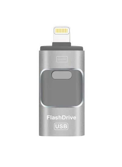 اشتري 16GB USB Flash Drive, Shock Proof Durable External USB Flash Drive, Safe And Stable USB Memory Stick, Convenient And Fast I-flash Drive for iphone, (16GB Silver Gray) في السعودية