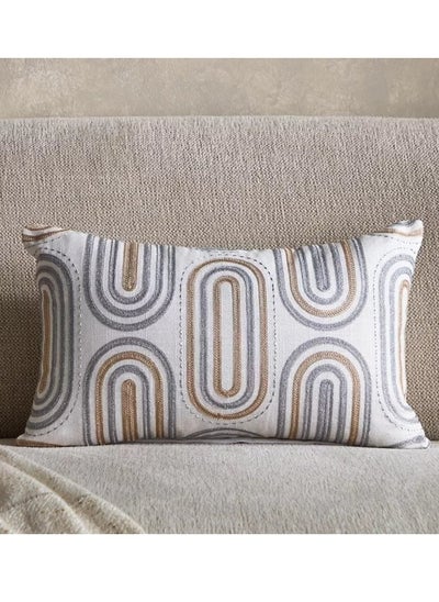 Buy Petra Open View Embroidered Filled Cushion - 30x50 cm in Saudi Arabia