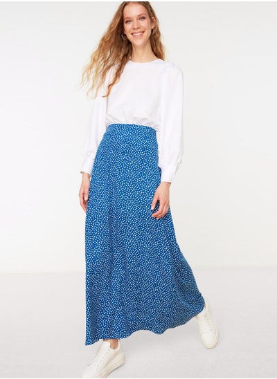 اشتري Polka Dot Print Modest Maxi Skirt في السعودية