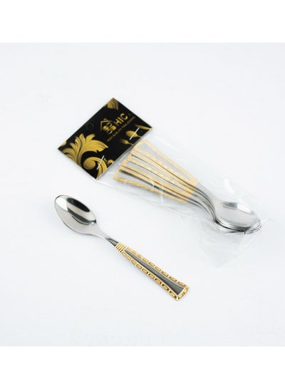 Buy 6pcs golden stainless steel tea spoons in Saudi Arabia