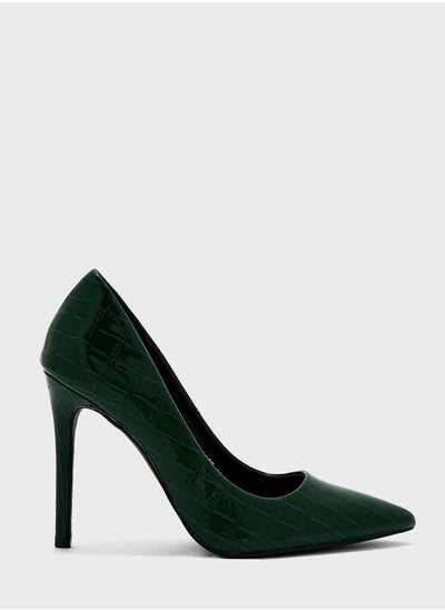 Buy Dark Green Croc Patent in UAE