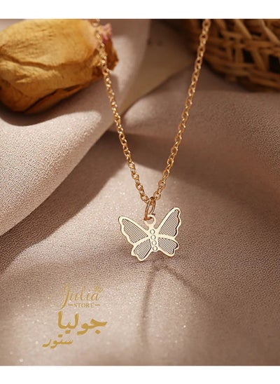 Buy 18K Gold Plated Stainless Steel Simple Cute Butterfly Pendant Necklace Minimalist Jewelry Butterfly Choker Necklaces for Women And Girls By Julia Store in Egypt