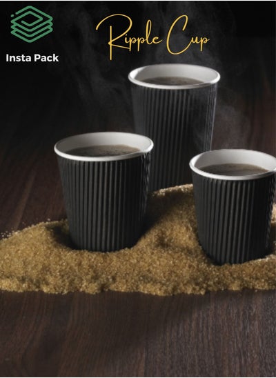 Buy Ripple Cup 12oz Black (Pack of 25 Pcs) in UAE