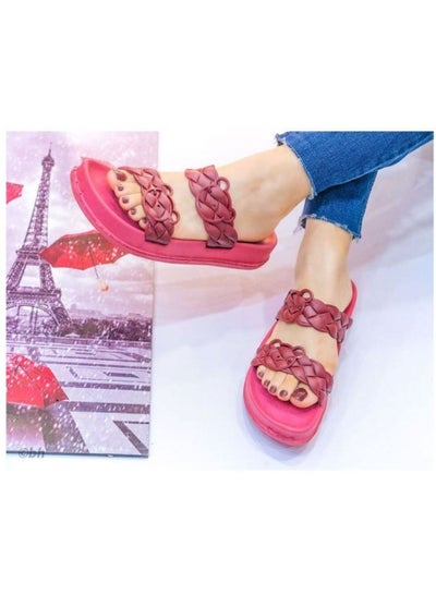 Buy Women's slipper, silicone cover, and a medical rubber sole, burgundy color in Egypt