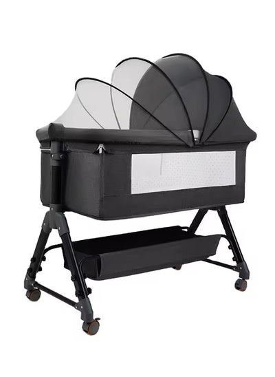 Buy Adjustable Metal Baby Bassinet Cot With Storage Space in UAE