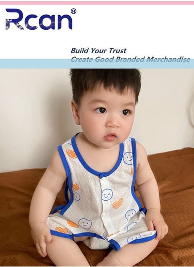 Buy Cotton Baby Onesie Wear Resistant Cartoon Elastic Breathable Mesh Loose Newborn Onesie Machine Washable Soft Skin Friendly Sweat Absorbing Lightweight Suitable for Baby Unisex in Saudi Arabia