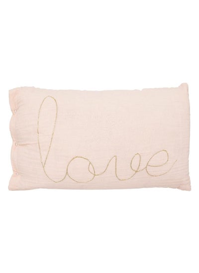 Buy Lili Love Embroidered Rectangular Decorative Cushion Pink 50 x 30 cm 195896B in Saudi Arabia