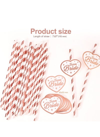 Buy 50 Party Straws Team Bride Straws, Rose Gold Hen Party Paper Straws Team Bride Drinking Straws Bridal Shower Paper Straws Hen Do Accessories for Wedding Bachelorette Hen Party Accessories in UAE