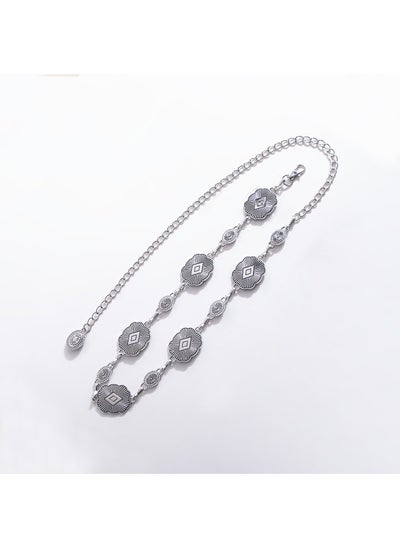 اشتري Ladies Elegant Carved Metal Waist Chain Dress BeltWaist chain A silver Waist chain A silver في الامارات