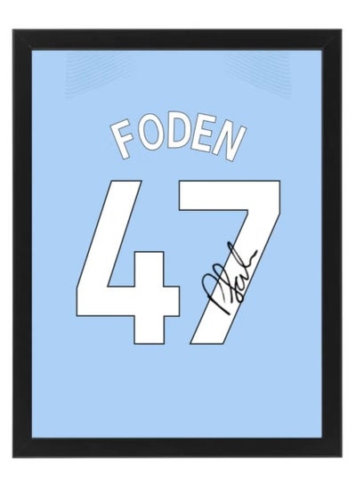 اشتري Phil Foden Autographed Jersey - Framed Poster 50x40cm - Football Memorabilia, Soccer Collectible, Gift for Fans في الامارات