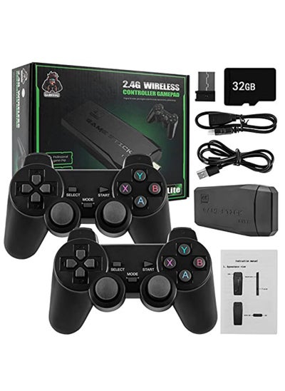 اشتري Wireless Retro Game Console, Plug and Play Video Game Stick Built in 10000+ Games,9 Classic Emulators, 4K High Definition HDMI Output for TV with Dual 2.4G Wireless Controllers(64G) في الامارات