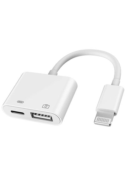 اشتري "Apple MFi Certified Lightning to USB Camera Adapter - Portable USB OTG Adapter with Charging Port for iPhone" في الامارات