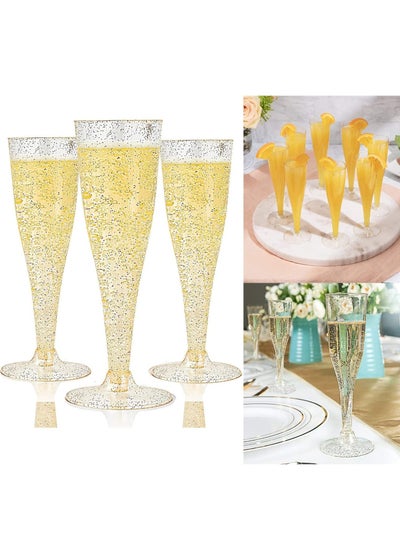 Buy 12 Pack Plastic Champagne Flutes Disposable 6.5 Oz Clear Plastic Champagne Glasses Perfect for Wedding and Shower Party in UAE