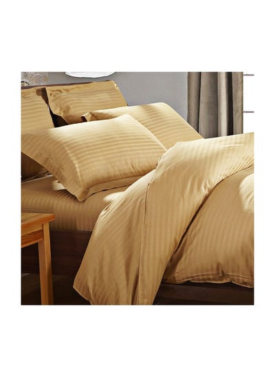 Buy COMFY 6 PC HOTEL STYLE STRIPED COMFORTER SET BEIGE in UAE