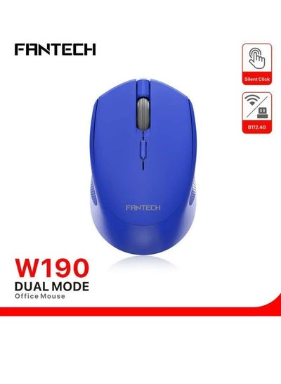 اشتري W190 Silent Switch Ambidextrous Office blue Mouse , Supports both Bluetooth & 2.4GHz wireless في مصر