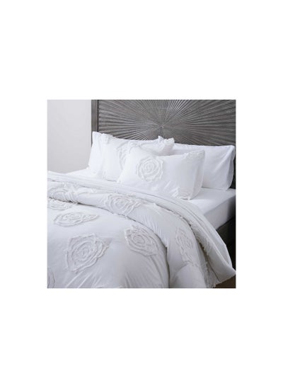 Buy Rambling Rose 3-piece Comforter Set 240x260cm-white in UAE