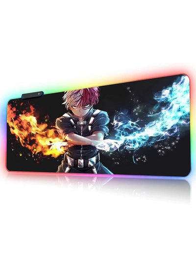 Buy RGB Gaming Mouse pad Anime Todoroki Custom Design Mousepad,Mouse Pads with Non-Slip Rubber Base,Stitched Edges Mouse mat,Washable Desk pad for Computer Keyboard mice Laptop & PC,31.5x11.8 inch in Egypt