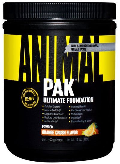 اشتري Animal Ultimate Foundation Pak High Performance All In One Multivitamin  Orange Burst 411 gm في الامارات