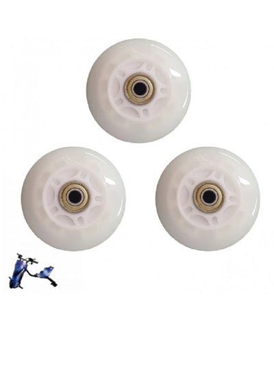 Buy Electric scooter drifting wheels set of 3 pieces-white in Saudi Arabia