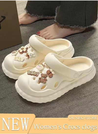 Buy Women's Crocs clogs Sandals Bath Slippers Quick Drying Slide Sandal Non-Slip Soft Shower Slippers Spa Bath Pool Gym House Slippers Beach Sandals for Indoor & Outdoor in Saudi Arabia