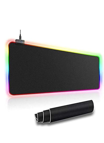 Buy POINT Mousepad luminous RGB XL size - Large mouse and keyboard pad for games and work - Soft, anti-slip texture - Water and dust resistant - 13 lighting modes - Braided cable, 1.8 meters long in Egypt