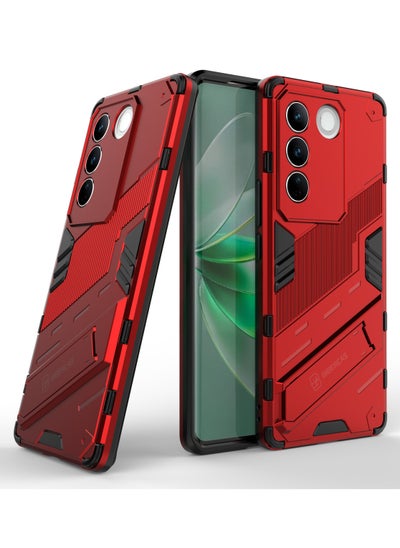 Buy GOLDEN MASK Compatible With Vivo V27 Punk Case Anti Protection (Red) in Egypt