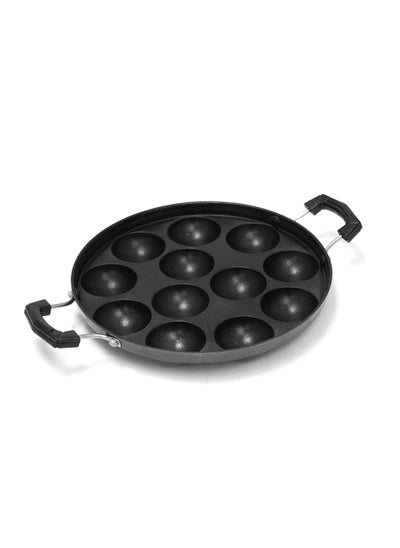 Buy Non Stick Appam Pathra 12 Pits Appam Maker, 2 layer Non Stick Coating Size 23 X23 CM in UAE