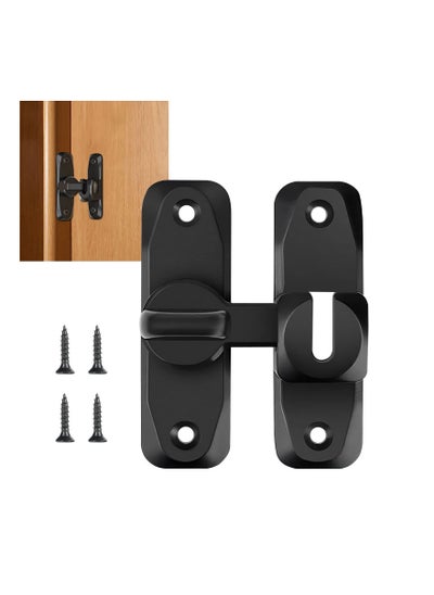 اشتري Flip Door Sliding Latch, 90 Degree Stainless Steel Latch, Safety Sliding Barn Door Lock, Latch Lock, Right Angle Curved Door, Prevent Corrosions, Barn Door Bathroom Lock, Black في السعودية