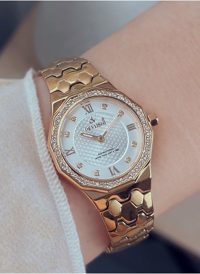 Buy Women's steel watch with zircon stones , strap with distinctive design, waterproof, Devushi brand in Saudi Arabia