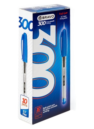 Buy Bravo ballpoint pen 0.7 mm model 300 blue pack of 10 pcs. in Egypt