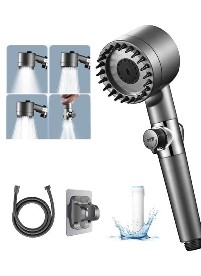 Buy Shower Filter Shower Head High Pressure Bathroom Accessories Set Massage High Pressure Adjustable Shower Heads with Filter Shower Head 3 Modes Remove Chlorine and Impurities in Saudi Arabia