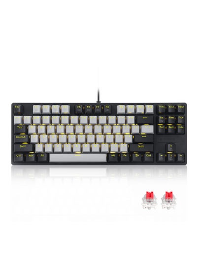 Buy Z-87 87key Mechanical Gaming Keyboard with Yellow Blacklight Grey Black-Red Switches in Saudi Arabia