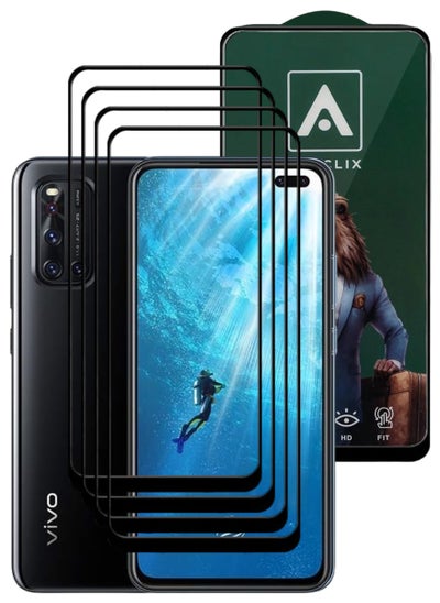 Buy 5 Pieces Antistatic ESD Dustproof Premium Quality High Definition Tempered Glass Screen Protector Designed For vivo V19 in UAE